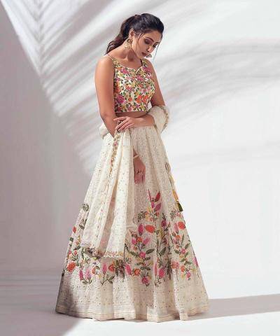 BRIDAL WEAR HEAVY FUAX GEORGETTE MT 1037 Embroidered lehenga choli sets